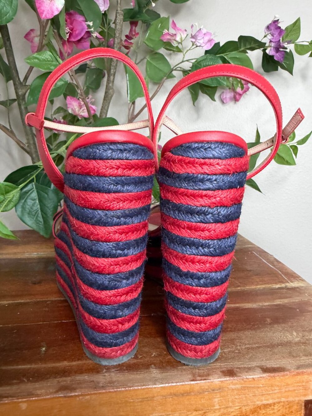 Gucci Marmont Double G Leather Espadrille Platform Sandals - 39 - Picture 5 of 6